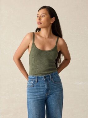 Faherty Pacific Pointelle Tank - Beetle / S